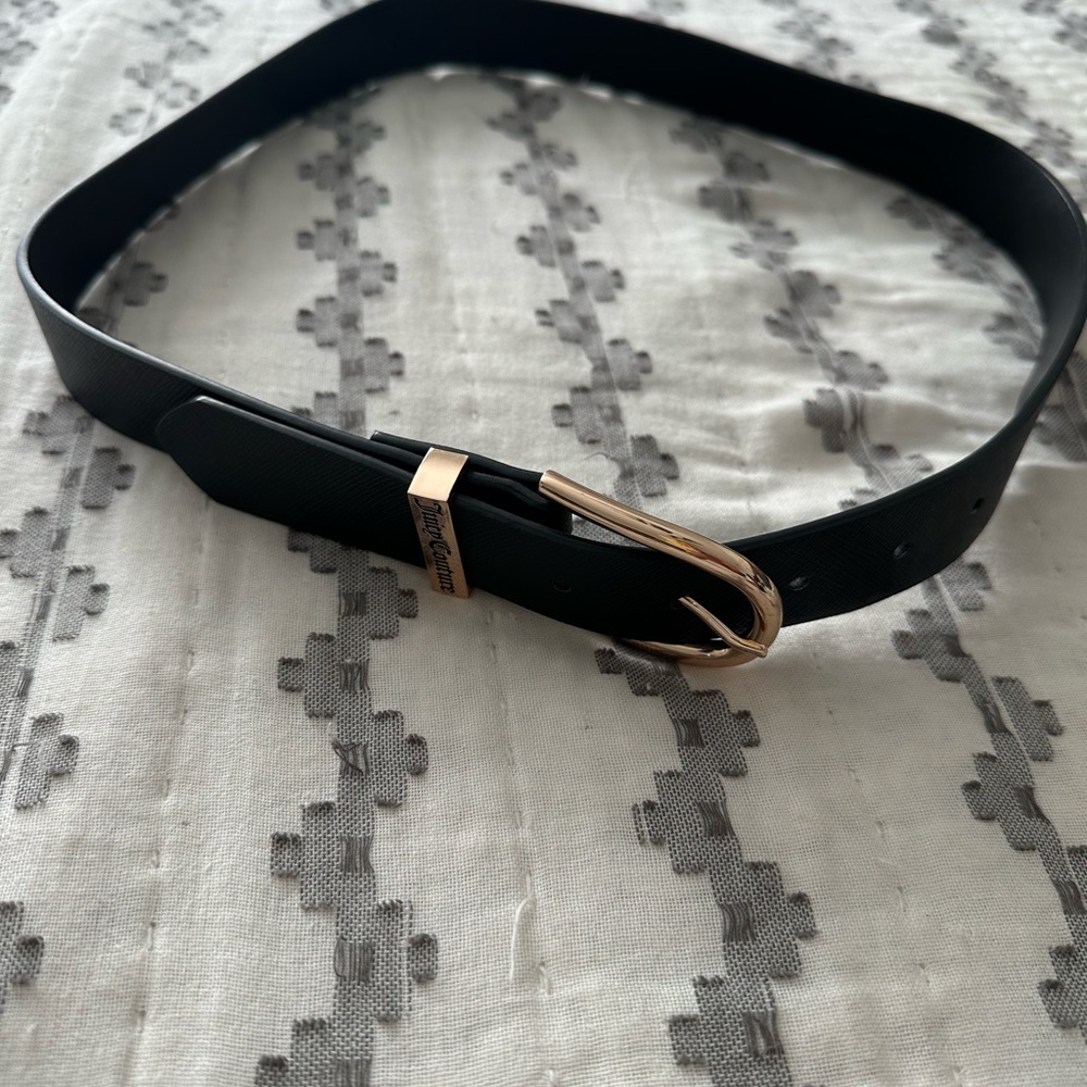 Juicy Couture Black Belt with Gold Accent